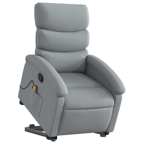 Fauteuil de massage inclinable debout vidaXL en tissu gris pâle