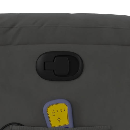 Fauteuil de massage inclinable en microfibre gris foncé de vidaXL