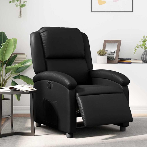Fauteuil inclinable électrique en similicuir noir vidaXL