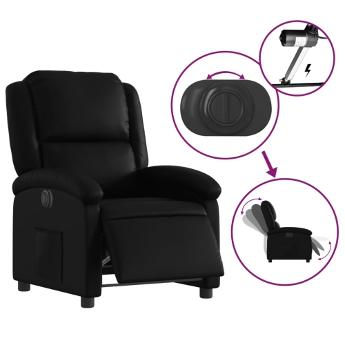 Fauteuil inclinable électrique en similicuir noir vidaXL