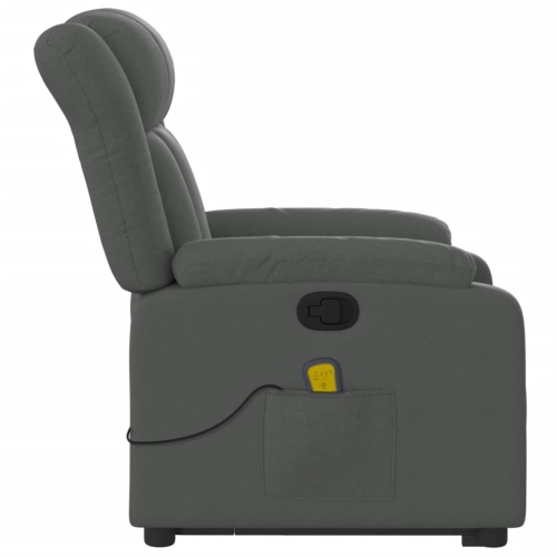 Fauteuil de massage inclinable en tissu gris foncé VidaXL