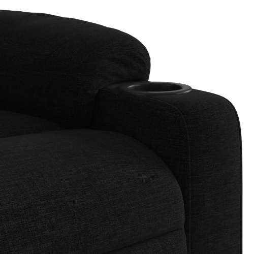 Fauteuil de massage inclinable en tissu noir vidaXL