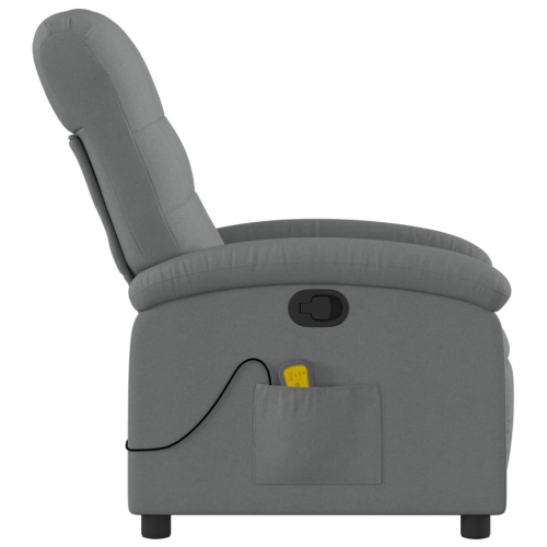 Fauteuil de massage inclinable en tissu gris foncé vidaXL