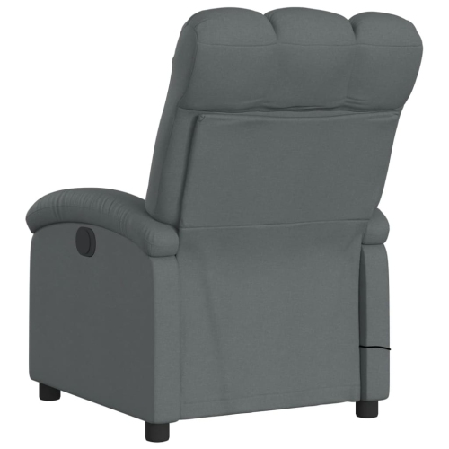 Fauteuil de massage inclinable en tissu gris foncé vidaXL