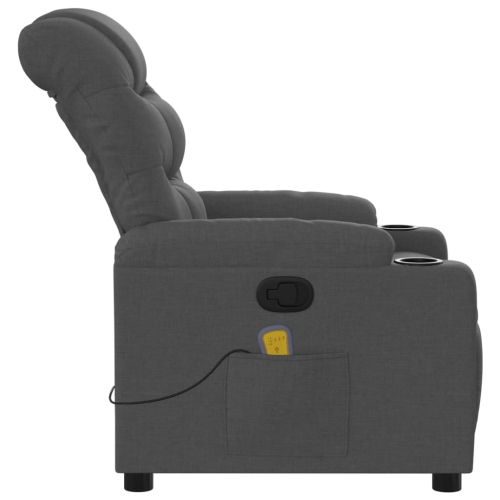 Fauteuil de massage inclinable en tissu gris foncé vidaXL