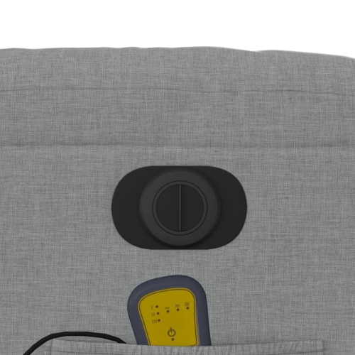 Fauteuil de massage inclinable électrique en tissu gris pâle de vidaXL
