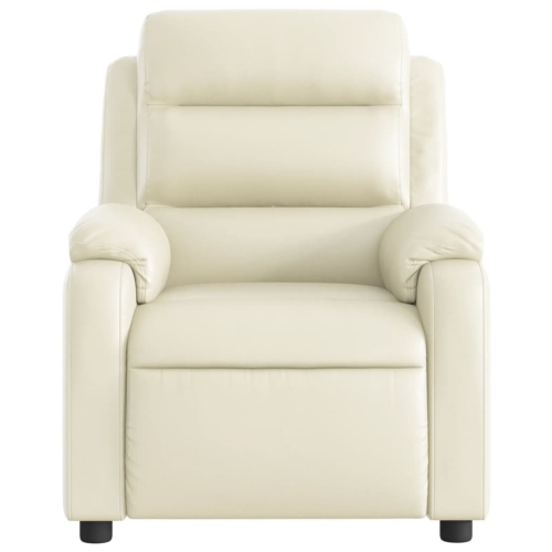 Fauteuil de massage inclinable en similicuir crème de vidaXL