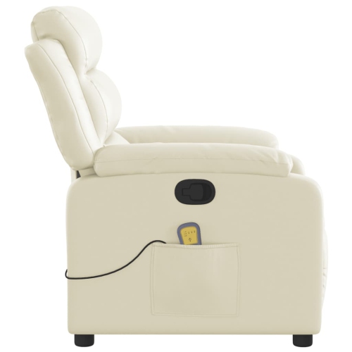 Fauteuil de massage inclinable en similicuir crème de vidaXL