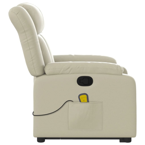 Fauteuil de massage inclinable en similicuir crème VidaXL
