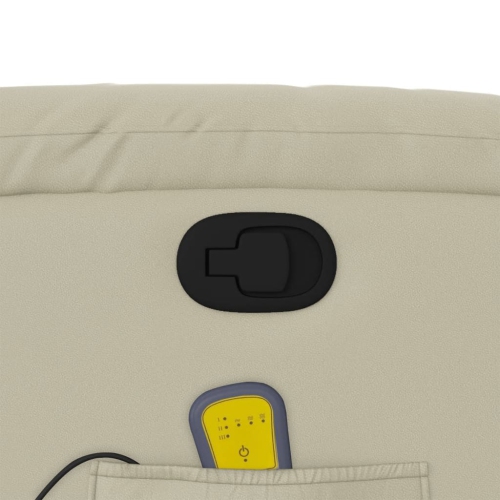 Fauteuil de massage inclinable en similicuir crème VidaXL