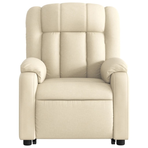 Fauteuil de massage inclinable en tissu crème VidaXL