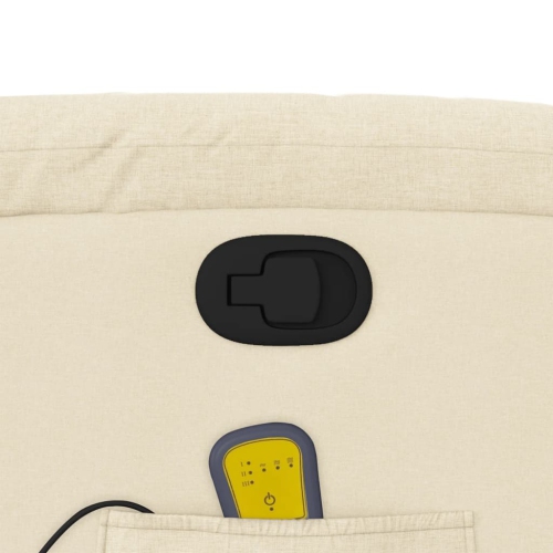 Fauteuil de massage inclinable en tissu crème VidaXL