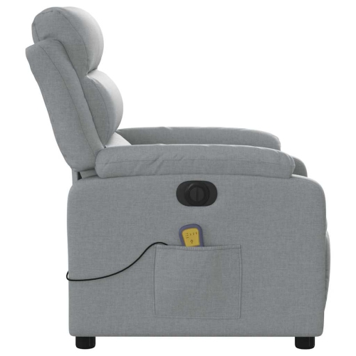 Fauteuil de massage inclinable électrique en tissu gris pâle de vidaXL