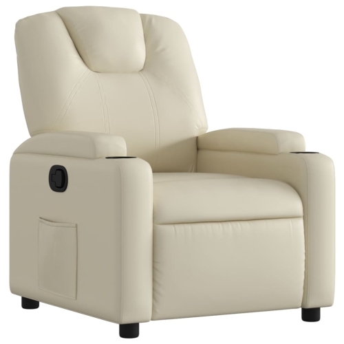Fauteuil inclinable en similicuir crème vidaXL
