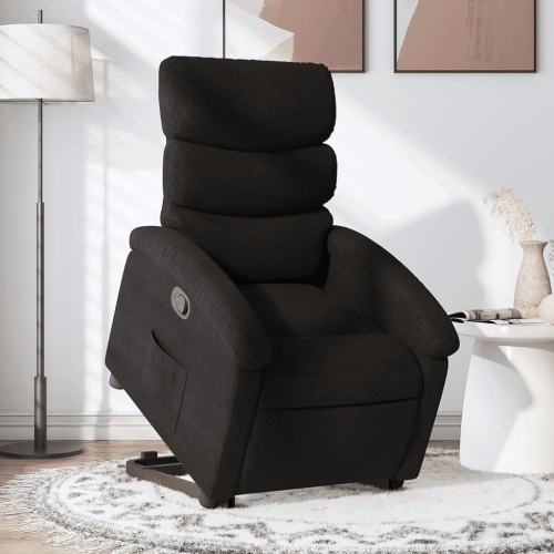 Fauteuil inclinable en tissu noir VidaXL