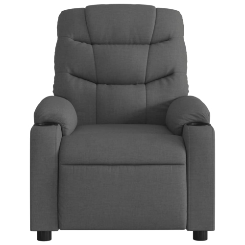 Fauteuil de massage inclinable électrique en tissu gris foncé vidaXL
