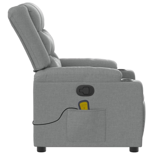 Fauteuil de massage inclinable en tissu gris pâle de vidaXL