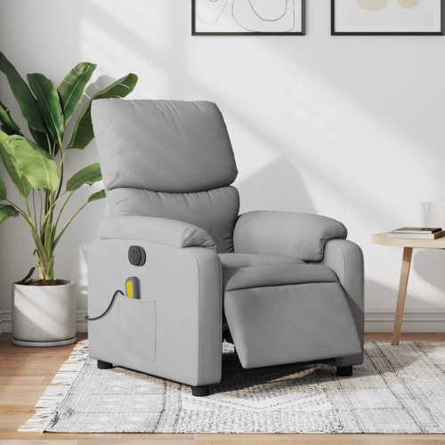 Fauteuil de massage inclinable électrique en tissu gris pâle de vidaXL
