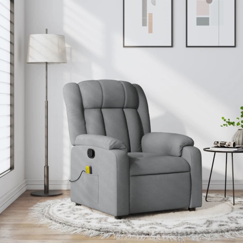 Fauteuil de massage inclinable en tissu gris pâle de vidaXL