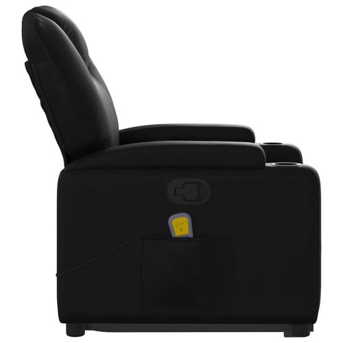 vidaXL Stand up Massage Recliner Chair Black Faux Leather