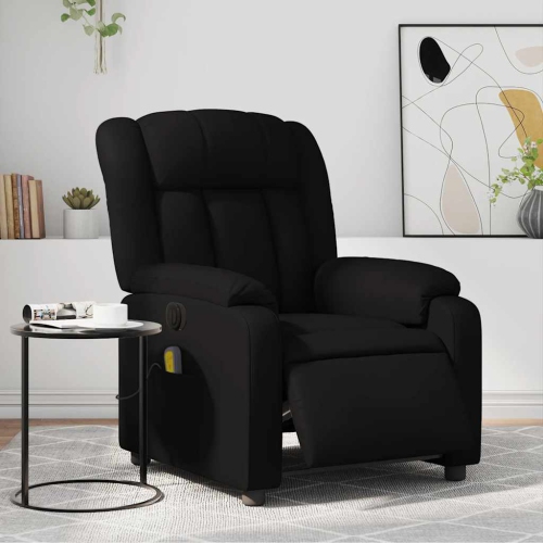 Fauteuil de massage inclinable électrique en similicuir noir vidaXL
