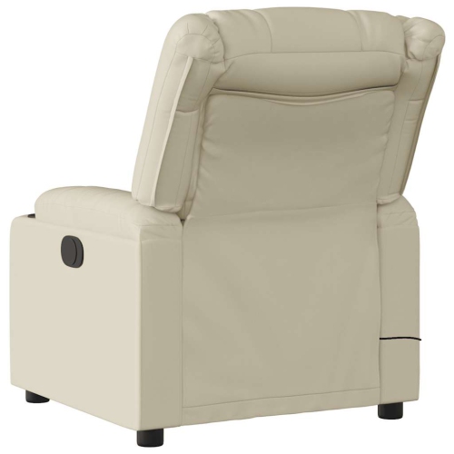 Fauteuil de massage inclinable électrique en similicuir crème de vidaXL