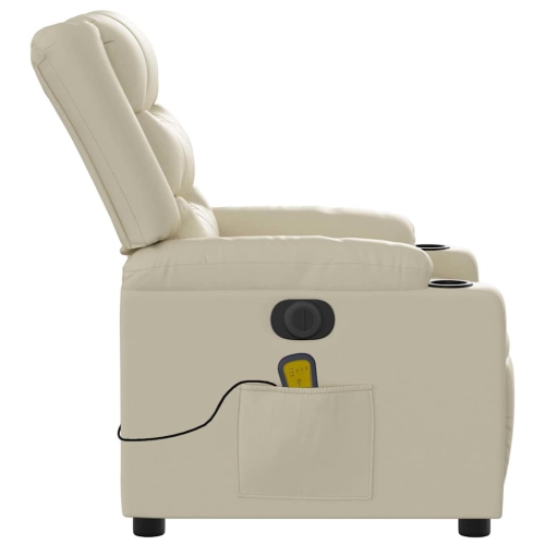 Fauteuil de massage inclinable électrique en similicuir crème de vidaXL