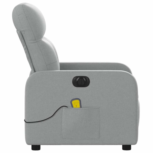 Fauteuil de massage inclinable électrique en tissu gris pâle de vidaXL