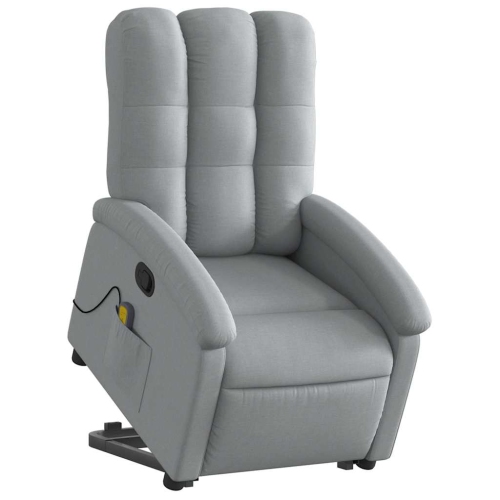 Fauteuil de massage inclinable debout vidaXL en tissu gris pâle