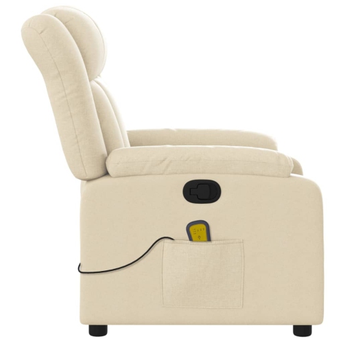 Fauteuil de massage inclinable en tissu crème de vidaXL