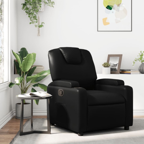 Fauteuil inclinable en similicuir noir vidaXL