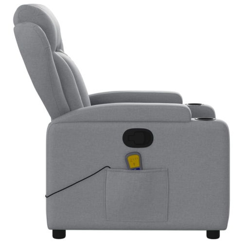 Fauteuil de massage inclinable en tissu gris pâle de vidaXL
