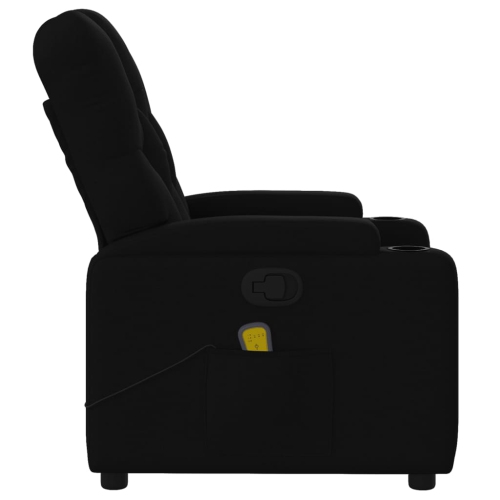 Fauteuil de massage inclinable en tissu noir vidaXL