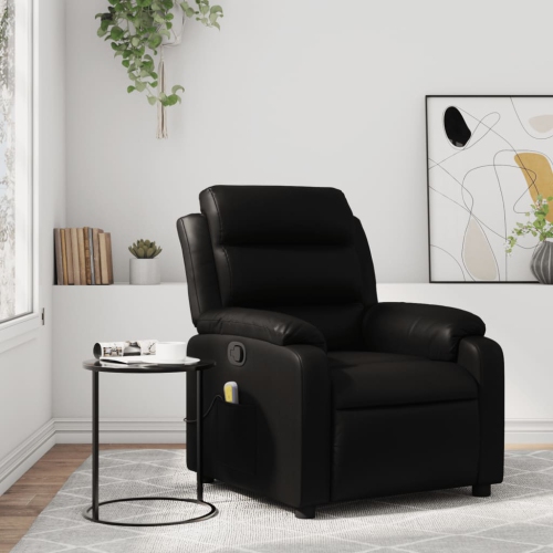 vidaXL Massage Recliner Chair Black Faux Leather