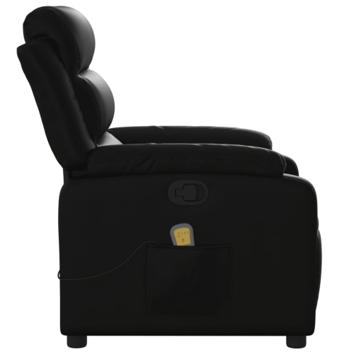 vidaXL Massage Recliner Chair Black Faux Leather