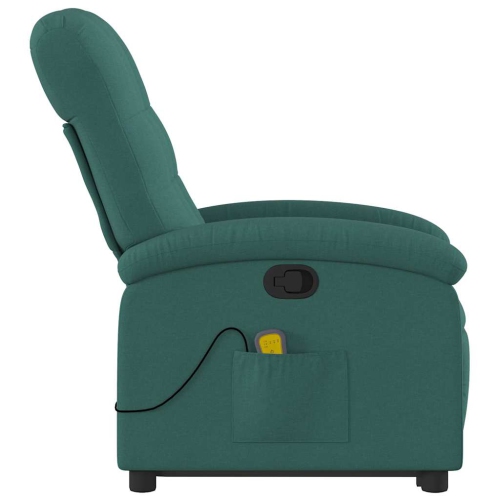 Fauteuil de massage inclinable debout vidaXL en tissu vert foncé