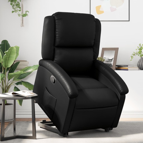 Fauteuil inclinable en similicuir noir VidaXL