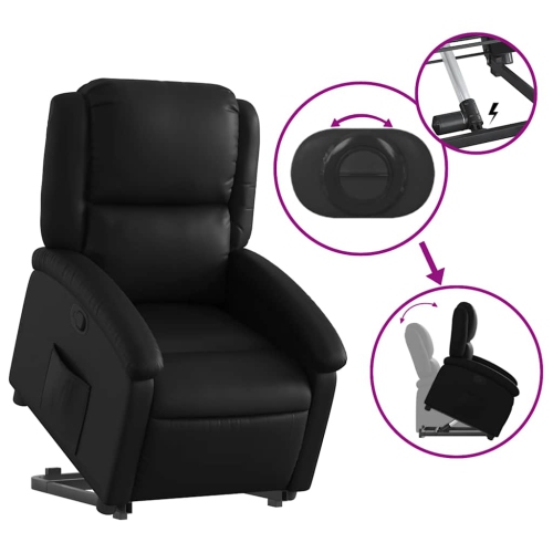 Fauteuil inclinable en similicuir noir VidaXL