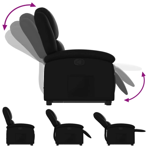 Fauteuil inclinable en similicuir noir VidaXL