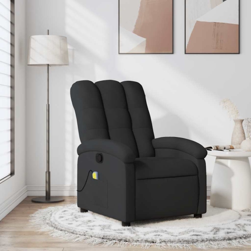 Fauteuil de massage inclinable en tissu noir vidaXL