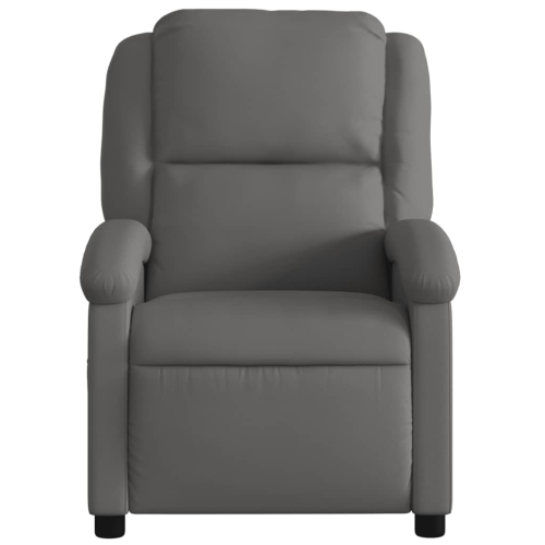 Fauteuil de massage inclinable en cuir véritable gris de vidaXL