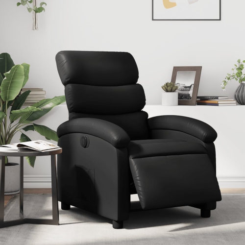 Fauteuil inclinable électrique en similicuir noir vidaXL