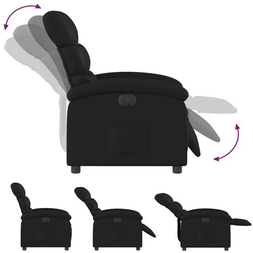 Fauteuil inclinable électrique en similicuir noir vidaXL