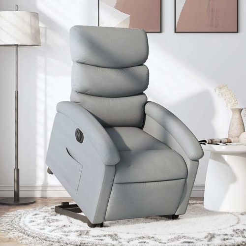 Fauteuil inclinable électrique en tissu gris pâle VidaXL