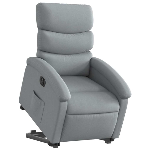 Fauteuil inclinable électrique en tissu gris pâle VidaXL