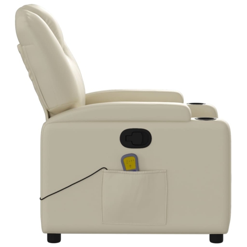 Fauteuil de massage inclinable en similicuir crème de vidaXL
