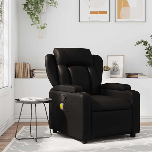 Fauteuil de massage inclinable en similicuir noir vidaXL