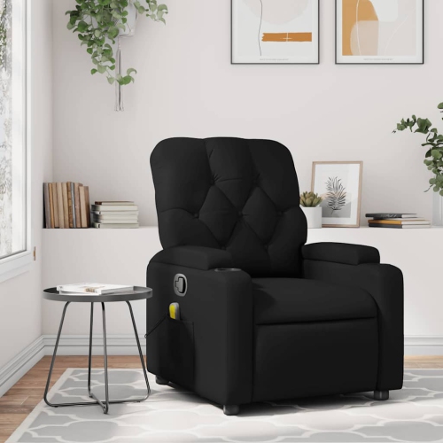 Fauteuil de massage inclinable en similicuir noir vidaXL