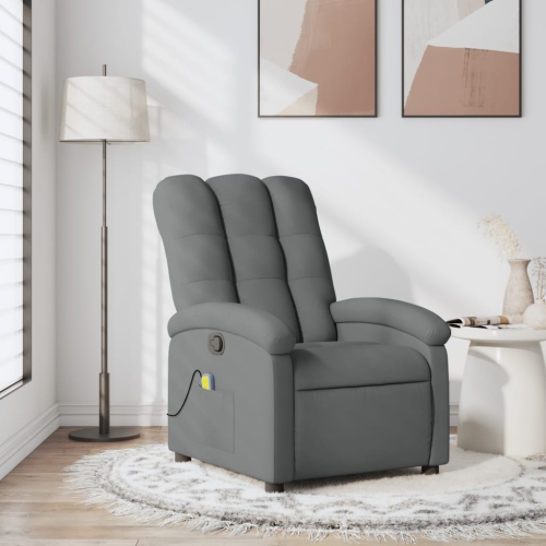 Fauteuil de massage inclinable en tissu gris foncé vidaXL