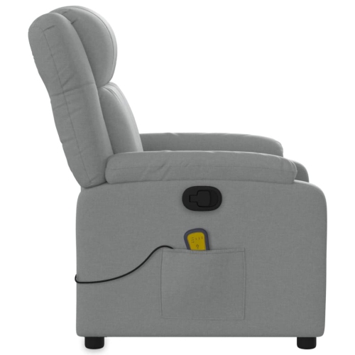 Fauteuil de massage inclinable en tissu gris pâle de vidaXL